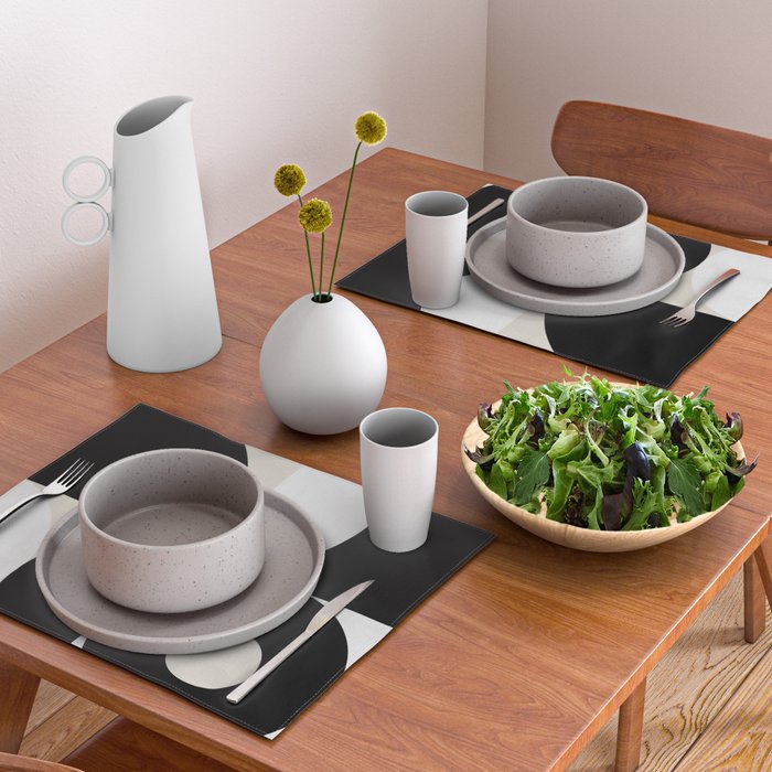 geometry mid modern black white Placemat Gallery Image 2