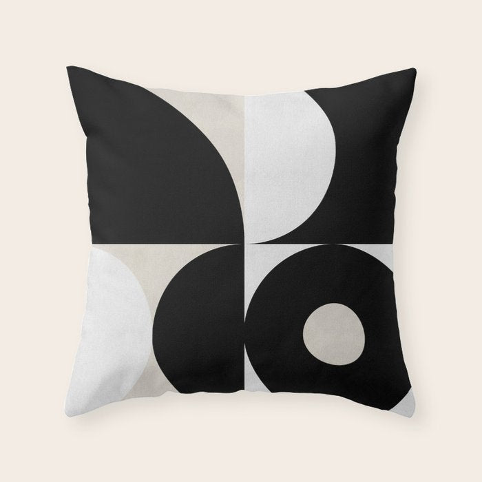 geometry mid modern black white Throw Pillow Gallery Image 6