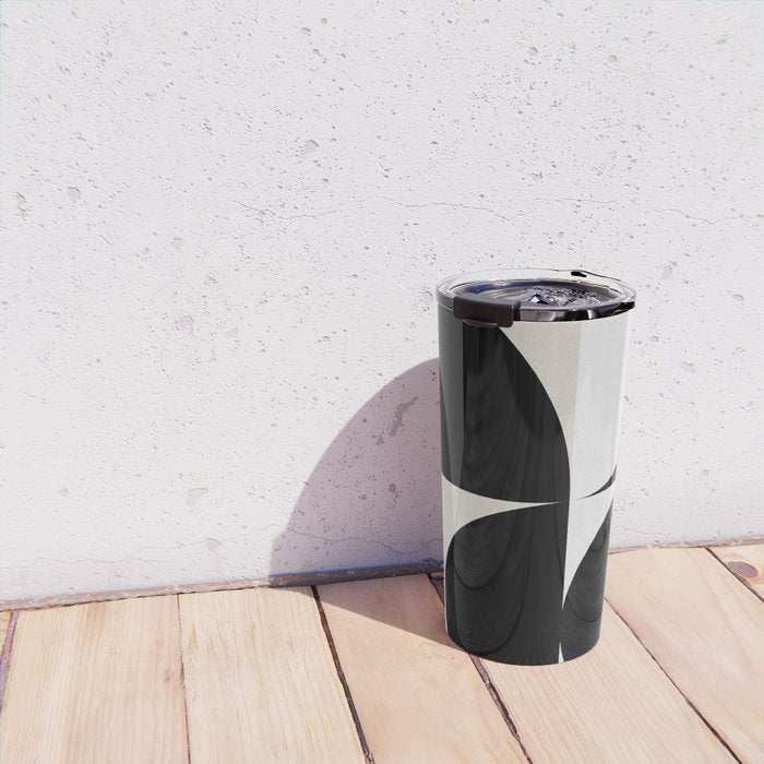 geometry mid modern black white Travel Mug Gallery Image 4