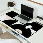 geometry mid modern black white Desk Mat Gallery Image 2