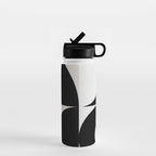 geometry mid modern black white Water Bottle Gallery Image 1