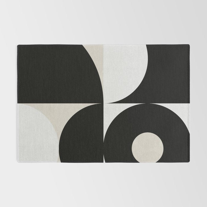geometry mid modern black white Rug Gallery Image 2