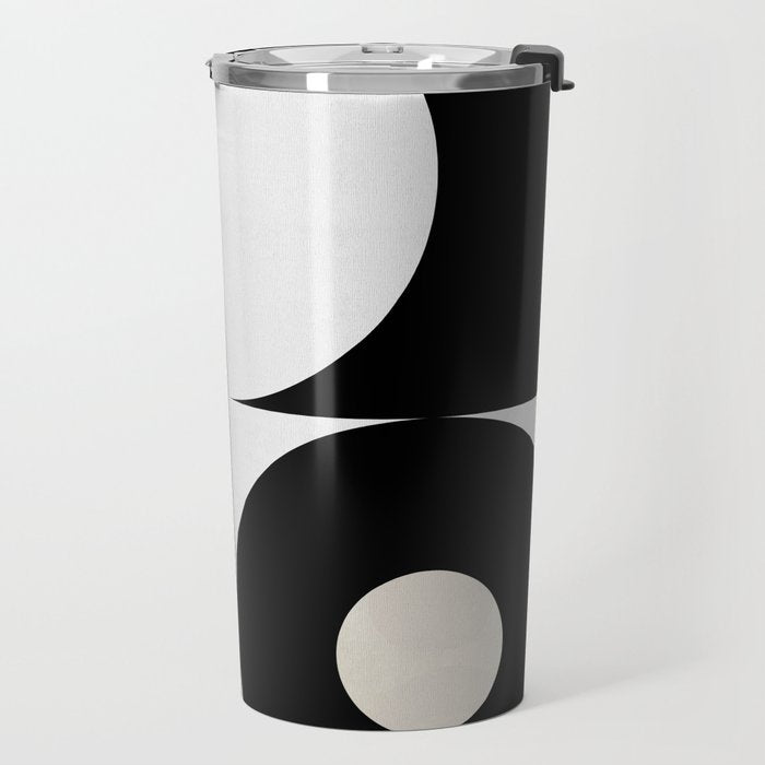 geometry mid modern black white Travel Mug Gallery Image 2