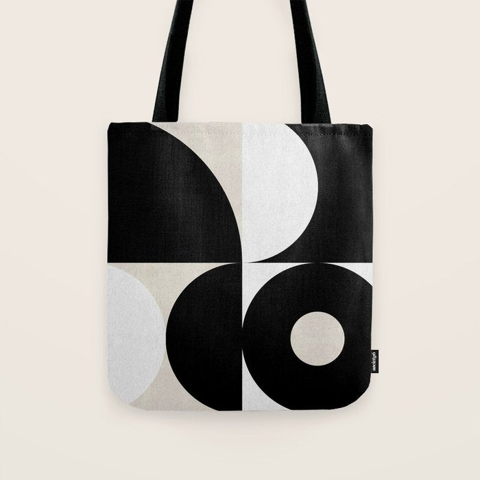 geometry mid modern black white Tote Bag Gallery Image 1