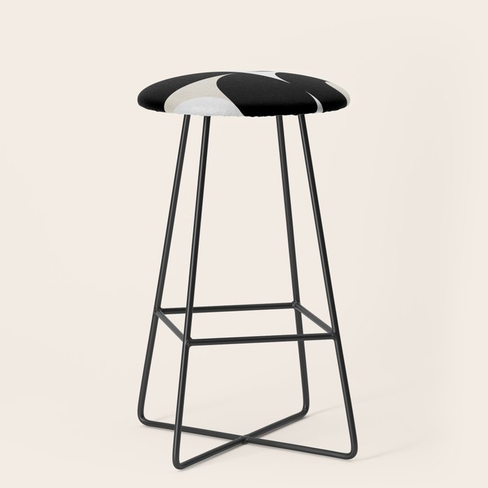 geometry mid modern black white Stool Gallery Image 1