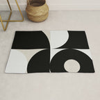 geometry mid modern black white Rug Gallery Image 1