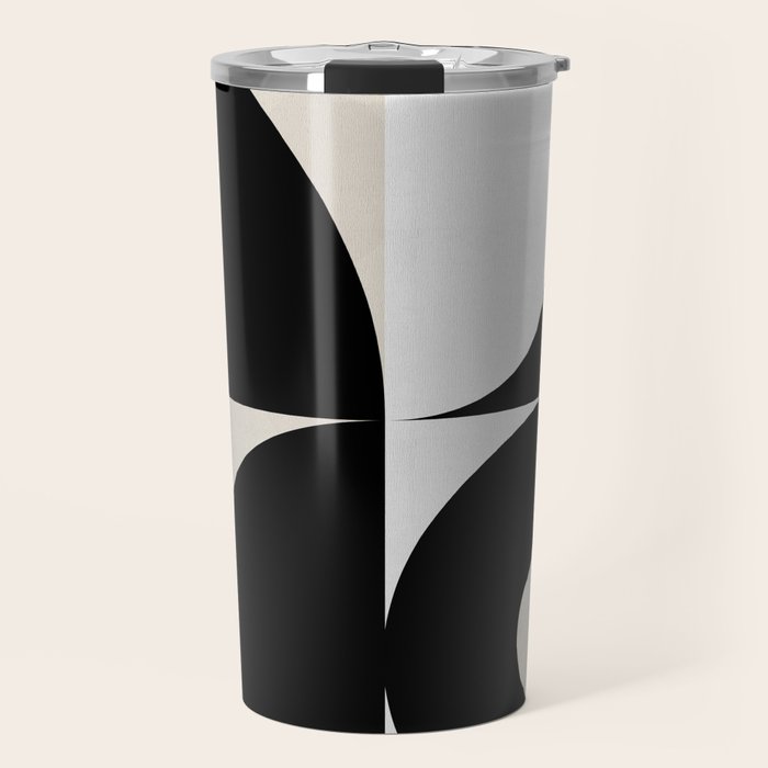 geometry mid modern black white Travel Mug Gallery Image 1