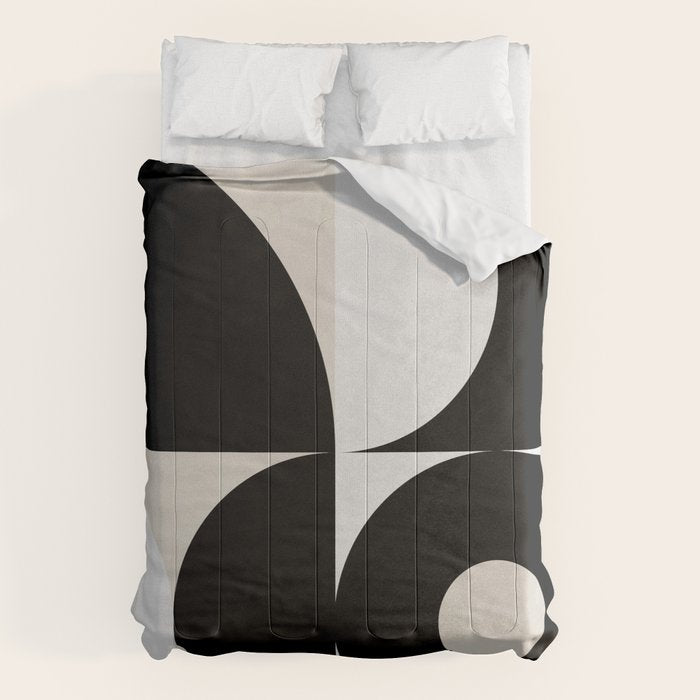 geometry mid modern black white Comforter Gallery Image 6