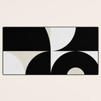 geometry mid modern black white Desk Mat Gallery Image 3