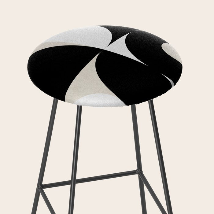 geometry mid modern black white Stool Gallery Image 2