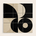 geometry mid modern black white Wood Wall Art Gallery Image 1