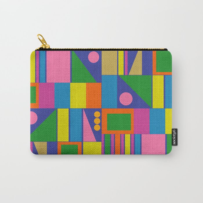 Colorful Geometric Abstract Mid Century Modtastic Retro Pattern Carry All Pouch Gallery Image 1