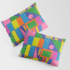 Colorful Geometric Abstract Mid Century Modtastic Retro Pattern Pillow Sham Gallery Image 3