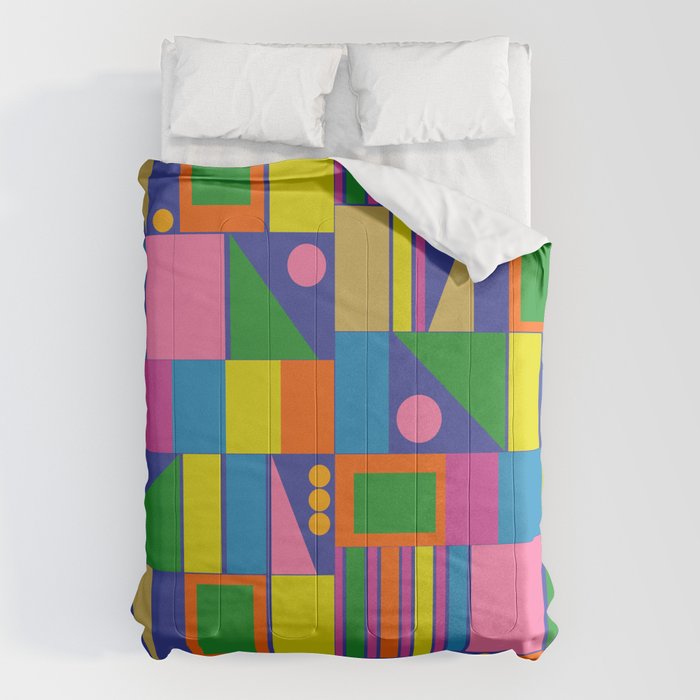 Colorful Geometric Abstract Mid Century Modtastic Retro Pattern Comforter Gallery Image 6