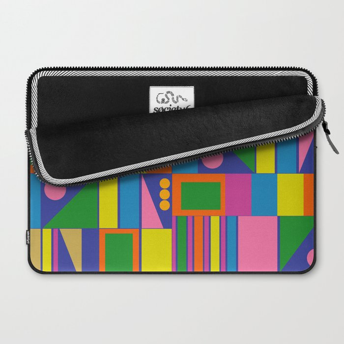 Colorful Geometric Abstract Mid Century Modtastic Retro Pattern Laptop Sleeve Gallery Image 2