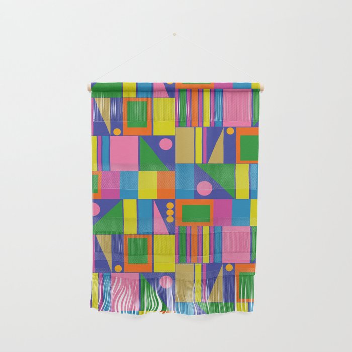 Colorful Geometric Abstract Mid Century Modtastic Retro Pattern Wall Hanging Gallery Image 1
