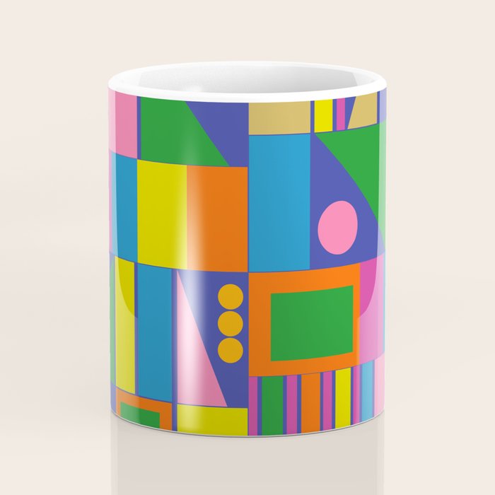 Colorful Geometric Abstract Mid Century Modtastic Retro Pattern Coffee Mug Gallery Image 4