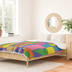 Colorful Geometric Abstract Mid Century Modtastic Retro Pattern Duvet Cover Gallery Image 2
