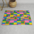 Colorful Geometric Abstract Mid Century Modtastic Retro Pattern Rug Gallery Image 1