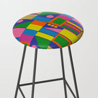 Colorful Geometric Abstract Mid Century Modtastic Retro Pattern Stool Gallery Image 2