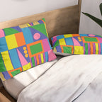 Colorful Geometric Abstract Mid Century Modtastic Retro Pattern Pillow Sham Gallery Image 2