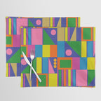 Colorful Geometric Abstract Mid Century Modtastic Retro Pattern Placemat Gallery Image 1
