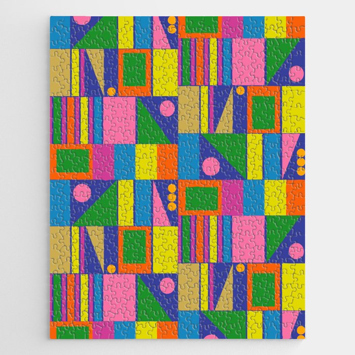 Colorful Geometric Abstract Mid Century Modtastic Retro Pattern Jigsaw Puzzle Gallery Image 1