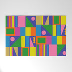 Colorful Geometric Abstract Mid Century Modtastic Retro Pattern Welcome Mat Gallery Image 1