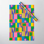 Colorful Geometric Abstract Mid Century Modtastic Retro Pattern Wrapping Paper Gallery Image 1