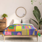 Colorful Geometric Abstract Mid Century Modtastic Retro Pattern Comforter Gallery Image 3