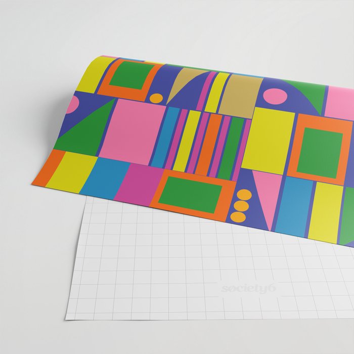 Colorful Geometric Abstract Mid Century Modtastic Retro Pattern Wrapping Paper Gallery Image 2