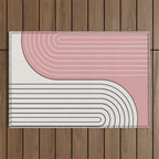 Two Tone Line Curvature XIII  Outdoor Rug Gallery Image 1