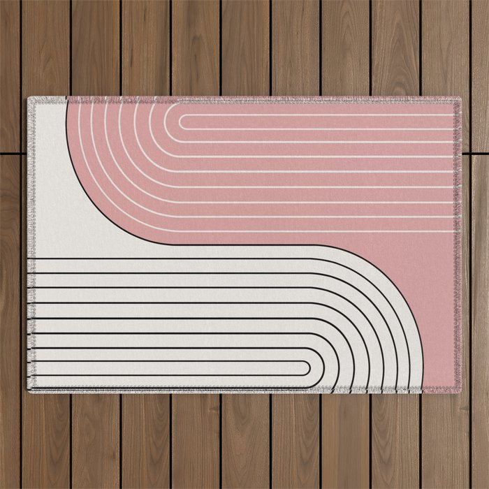 Two Tone Line Curvature XIII  Outdoor Rug Gallery Image 1