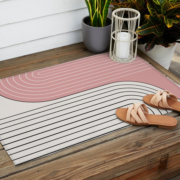 Two Tone Line Curvature XIII  Outdoor Rug Gallery Image 2