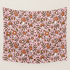 Winter Mushroom Print Wall Tapestry Gallery Image 4