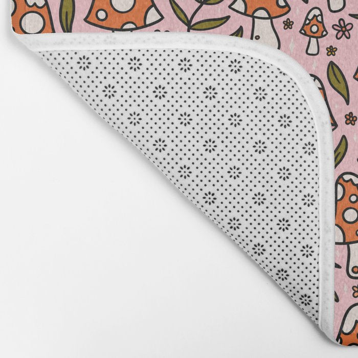 Winter Mushroom Print Bath Mat Gallery Image 2