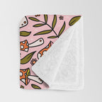 Winter Mushroom Print Throw Blanket Gallery Image 3