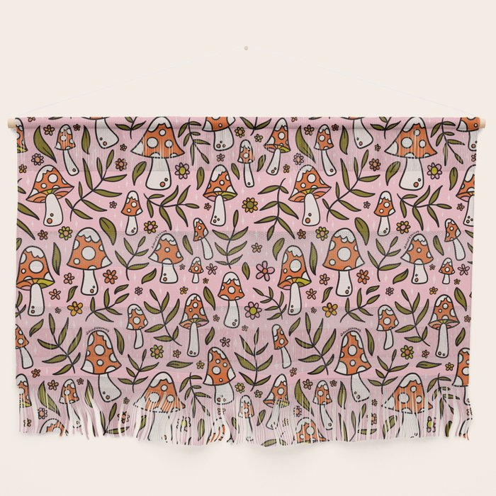 Winter Mushroom Print Wall Hanging Gallery Image 1