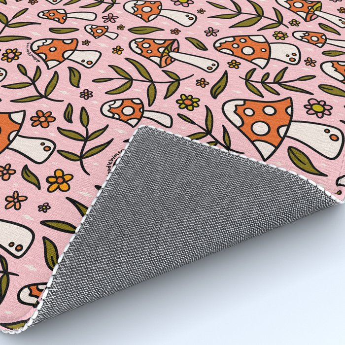 Winter Mushroom Print Rug Gallery Image 4
