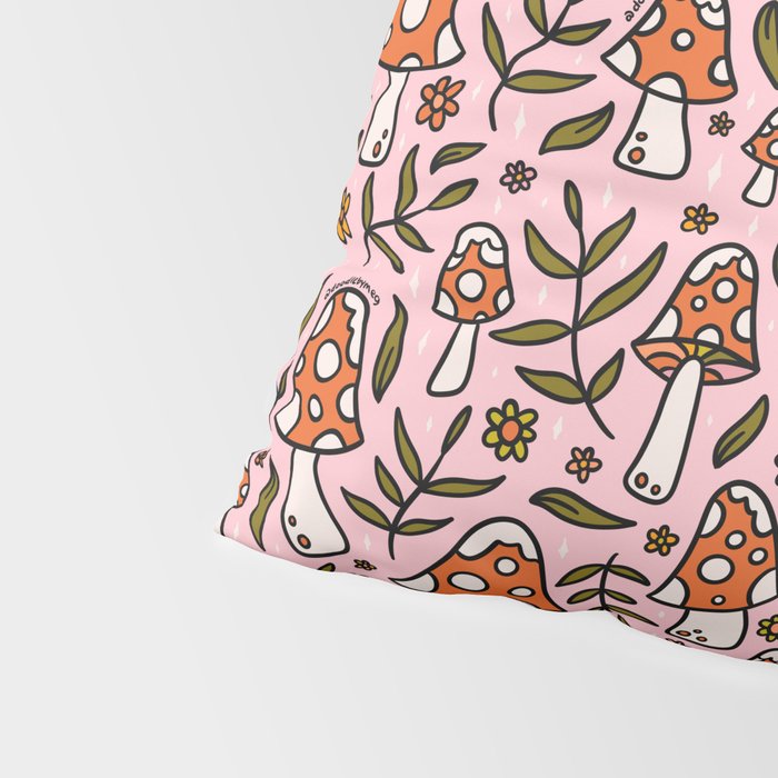 Winter Mushroom Print Pillow Sham Gallery Image 4