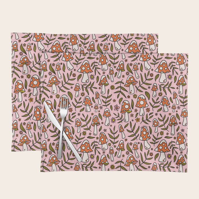 Winter Mushroom Print Placemat Gallery Image 1