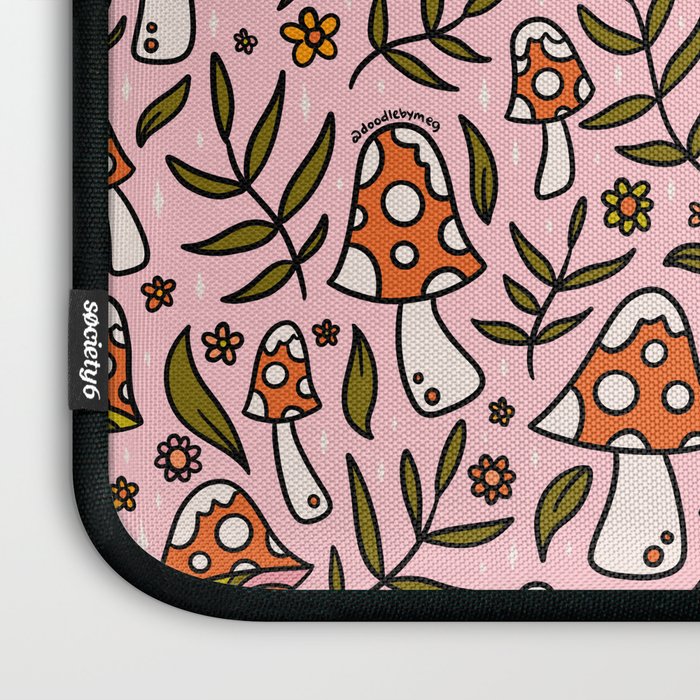 Winter Mushroom Print Laptop Sleeve Gallery Image 3