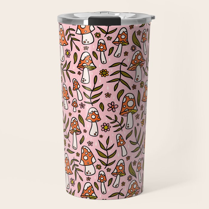 Winter Mushroom Print Travel Mug Gallery Image 1