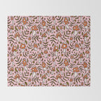 Winter Mushroom Print Throw Blanket Gallery Image 2