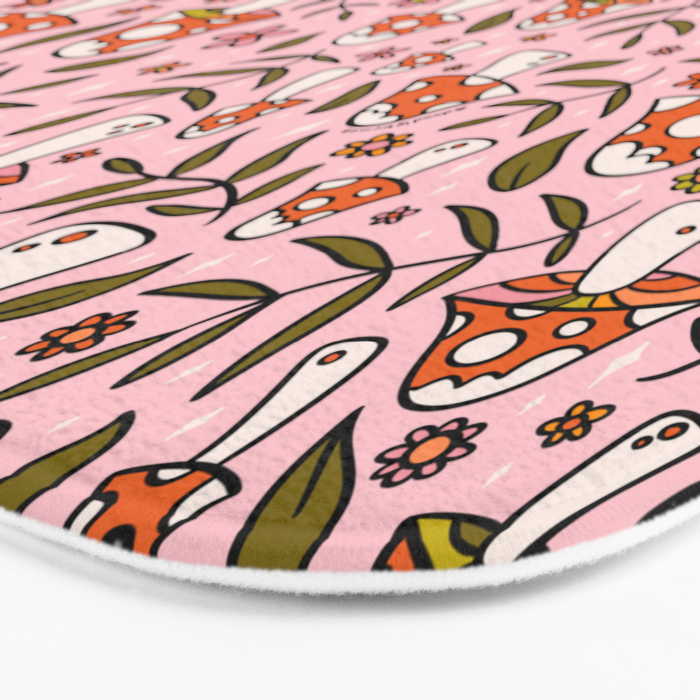Winter Mushroom Print Bath Mat Gallery Image 3
