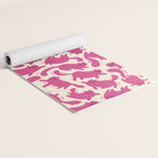 Playful Pink Cats Pattern Yoga Mat Gallery Image 2