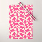 Playful Pink Cats Pattern Wrapping Paper Gallery Image 1