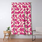 Playful Pink Cats Pattern Window Curtain Gallery Image 5