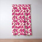 Playful Pink Cats Pattern Window Curtain Gallery Image 3