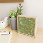 Mid-Century Modern Kinetikos Pattern Olive Green Mustard Gold Celadon Mini Art Print Gallery Image 2